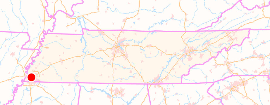 Location Map of Memphis (Tennessee, USA)