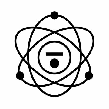 Atomic structure with electrons and nucleus illustration.