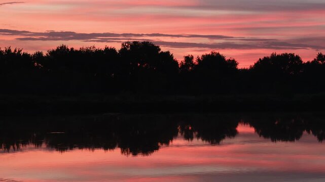 Pre Sunrise Reflections on Signature Bluffs Pond Colorado Time Lapse