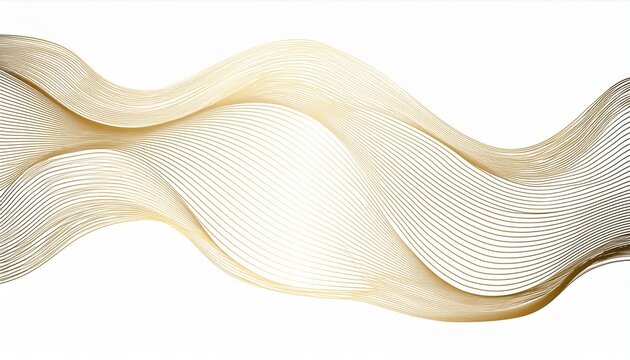 abstract line art wavy flowing dynamic gold isolated on white background in concept luxury wave wind ocean