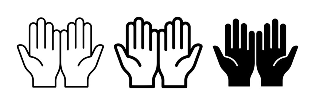 Praying Hands Icons, Open Hands Symbols, Religious Gestures, Spiritual Icons