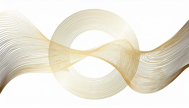 abstract circle lines wave gold gradient isolated on white background in concept luxury technology science music modern