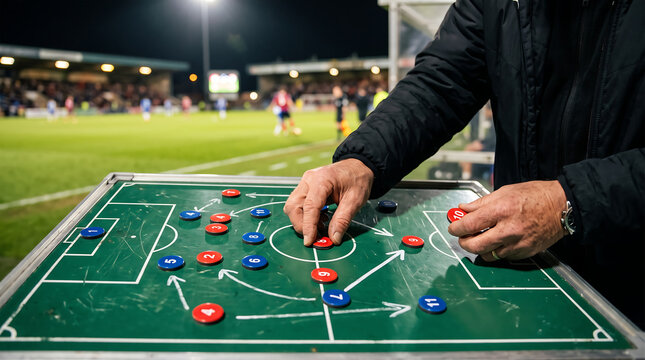 Man Playing Soccer on the Field During an Exciting Football Game and Competitive Sports Match
