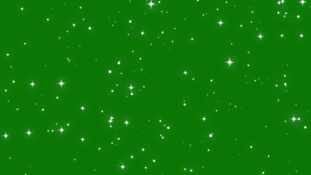 Glitter star abstract animation, sparkling twinkle lights, glowing star particles, magical fairy dust trail, shimmering doodle effects, festive night sky, green screen, seamless 4k loop effect video