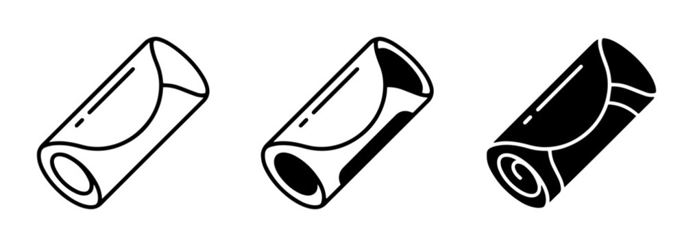 Spring Roll Icons, Fresh Rolls, Vietnamese Food Vector Graphics