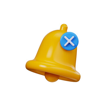 3D notification bell with a cancel button