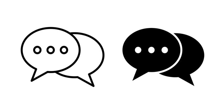 Live chat icon filled symbols set