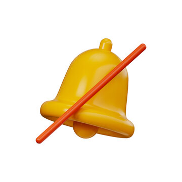 3D Bell with Do Not Disturb Symbol