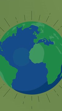 Animation of globe on green background