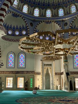 Inside view of Bishkek Central Mosque (Turkish Mosque) Kyrgystan