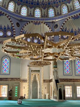 Inside view of Bishkek Central Mosque (Turkish Mosque) Kyrgystan