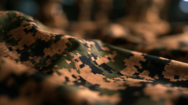 Military Digital Camouflage Fabric Texture Background