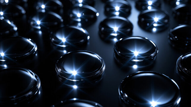 Futuristic Abstract Technology Background with Glowing Glossy Spheres