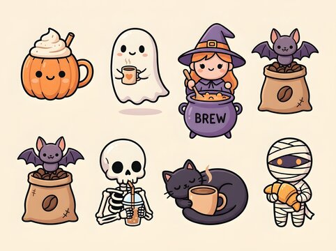 halloween characters set