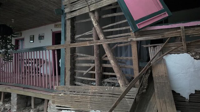 colombia earthquake structural damage collapsed home exterior