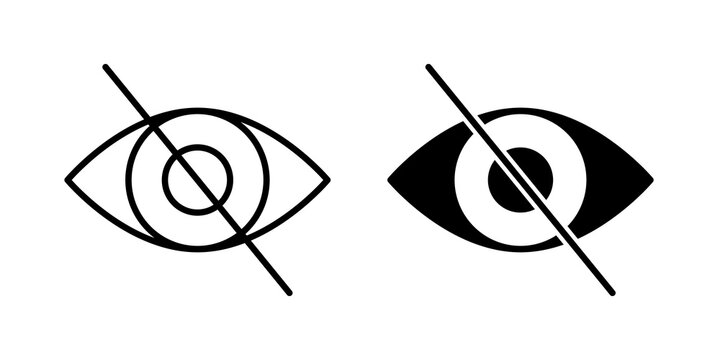 Blindness icon flat illustrations group