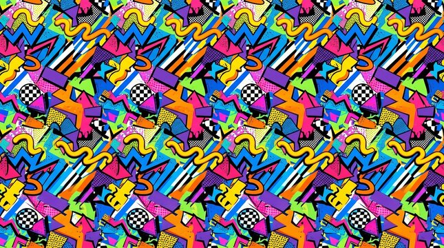 Colorful Abstract Geometric Pattern Background Design.