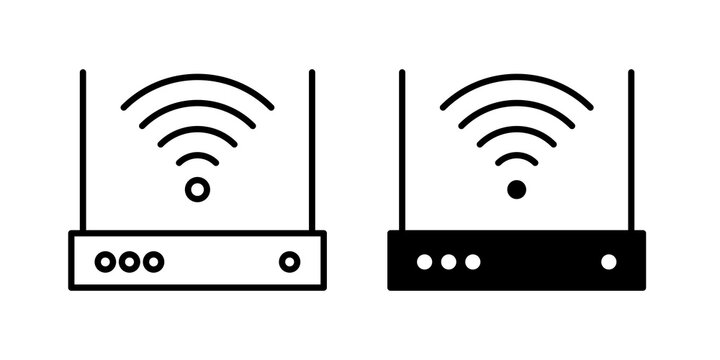 Wifi modem icon flat illustrations group