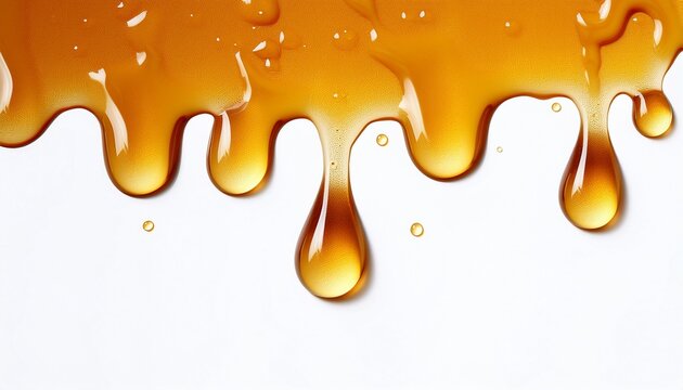 seamless dripping honey on white background