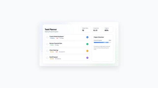 Task Management and All Tasks Completed Animation