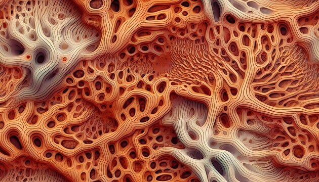seamless pattern of organic texture similar to sponge tuff or coral