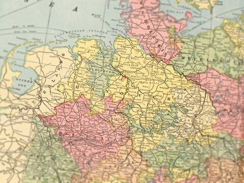 Macro View of Vintage Map Highlighting Hanover Germany in 1899 with Detailed Historical Cartography