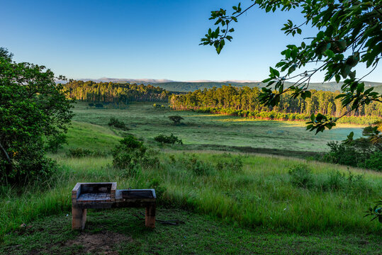 Panorama of a sunset during a safari in Swaziland
