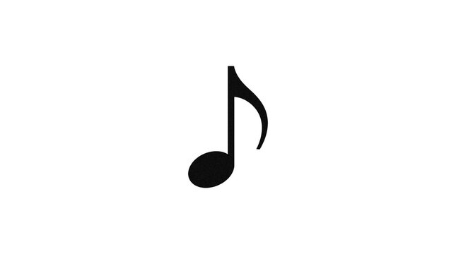 Music Note Icon on White Background