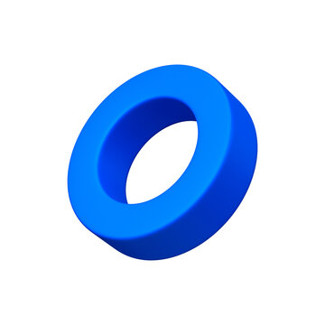 3D Blue Torus Abstract Shape