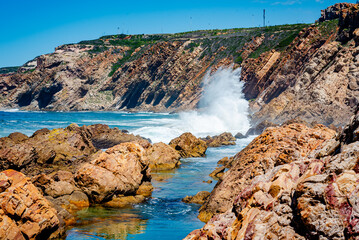 Waves hitting the rocks on the Eastern Cape South Africa © Martijn