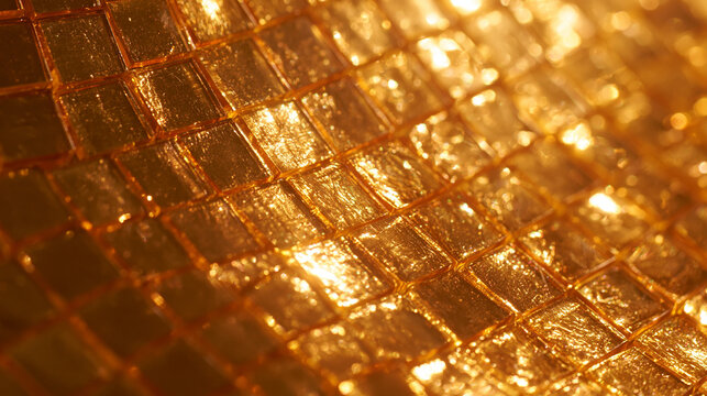 Golden Mosaic Tile Texture Abstract Background