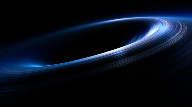 Abstract Futuristic Glowing Blue Light Ring Technology Background