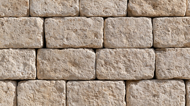 Textured Beige Travertine Stone Wall Surface Background