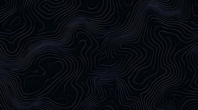 Abstract Dark Topographic Contour Line Map Background