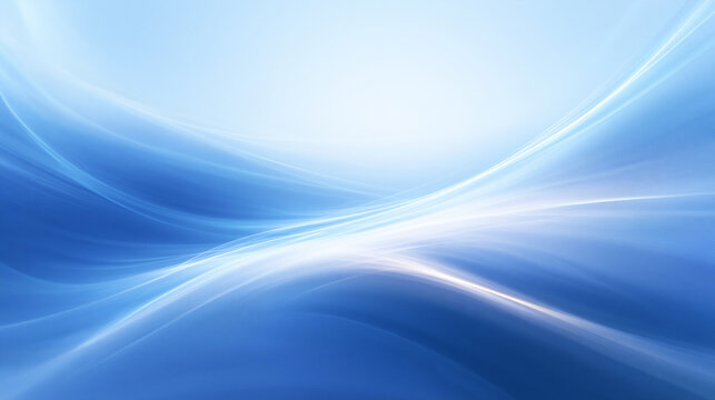 Abstract Blue Wave Light Background with Copy Space