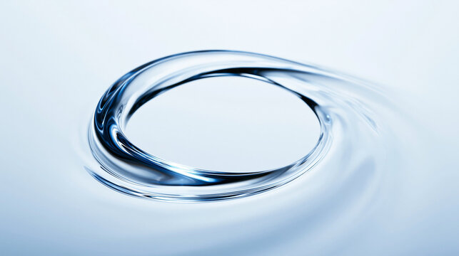 Clear Water Swirl Forming Perfect Circular Ripple