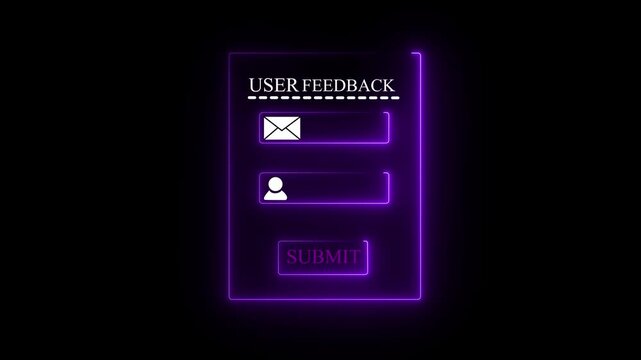 Blue user feedback interface concept on the transparent background. Perfect for UX review, online comment form and digital user response animation.Motion graphics of concept