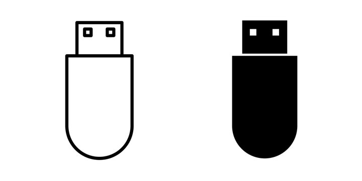 USB icon outline artwork pack. EPS10