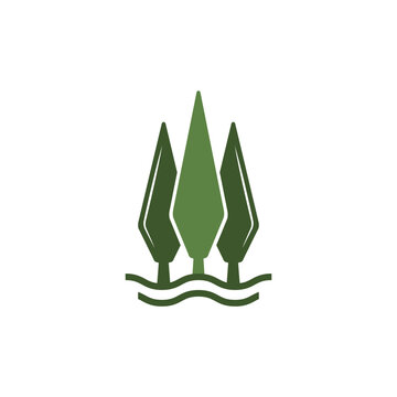 Pine tree evergreen vector logo design