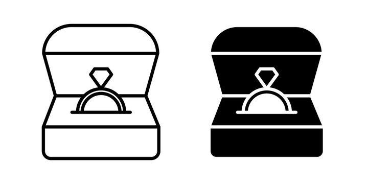 Ring box icon outline artwork pack. EPS10