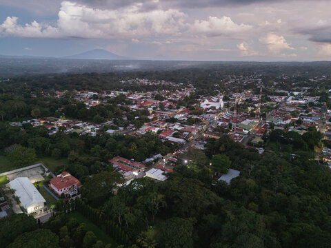 San Marcus town in Nicaragua at night