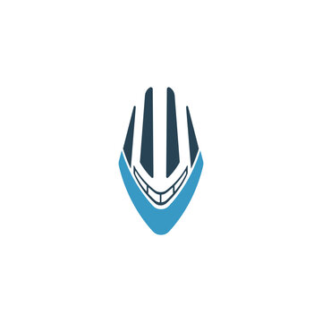 Sailing yacht vessel vector logo design