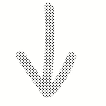 An arrow drawn with a dotted line