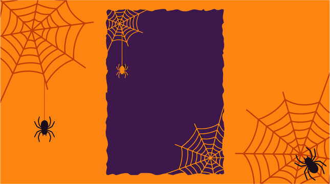A spooky halloween night scene featuring a large orange moon and silhouetted bats flying across a vibrant orange sky perfect for seasonal decorations