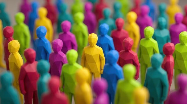 Diverse human figures with various traits, passions, and abilities representing target audiences.