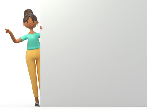 3D people holding an empty white board for insert a concept