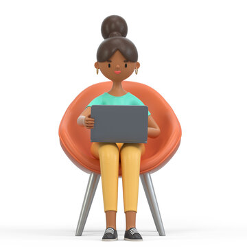 A woman using a laptop