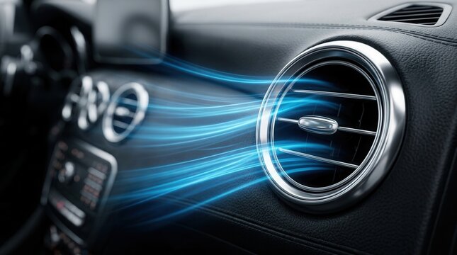 Detailed view of a modern car air conditioning vent system for enhancing interior comfort and coolness