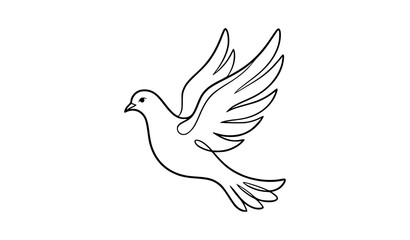 Obraz premium Elegant Dove Line Art Vector Illustration Symbolizing Peace and Freedom