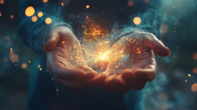 Glowing Orb of Energy Held in Hands